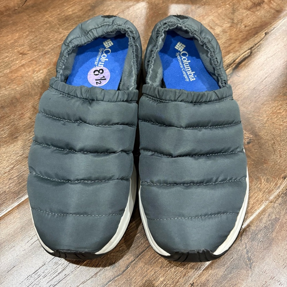 Columbia Techlite Slip On Puffer Shoes Women‎ 8.5 Gray Insulated Comfort